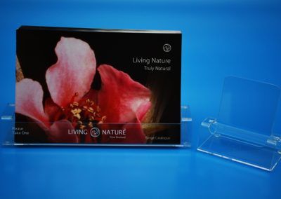 Custom made Brochure Holders, one in landscape and one in portrait orientation