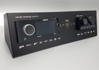 Black acrylic stereo/sound system housing