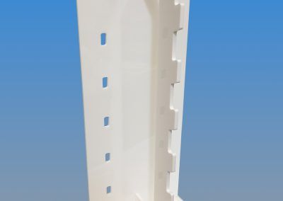 White acrylic sunglass display stand that can be flat packed