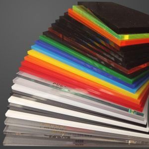 Swatches of acrylic colours in 3m thickness