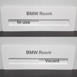 Signs - In Use & Vacant White Acrylic Sign with sliding section to show room in use or vacant