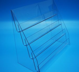 4-tier greeting card display stand, empty