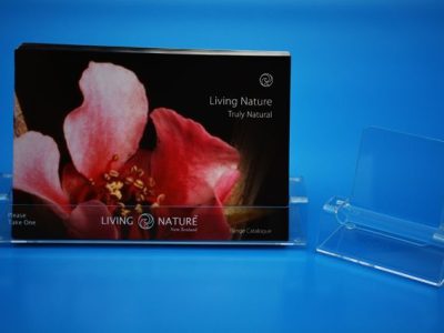 Custom made Brochure Holders, one in landscape and one in portrait orientation