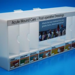 Pharmaceutical display unit with individual product pockets