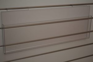 Slatwall card display pocket manufactured in PET-G and available in a range of sizes.