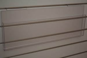 Slatwall card display pocket manufactured in PET-G and available in a range of sizes.