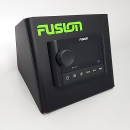 Black acrylic stereo housing for display purposes