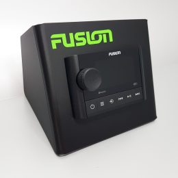 Black acrylic stereo housing for display purposes