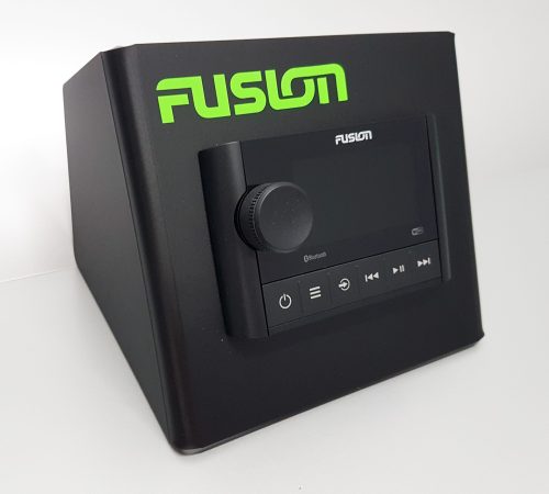 Black acrylic stereo housing for display purposes