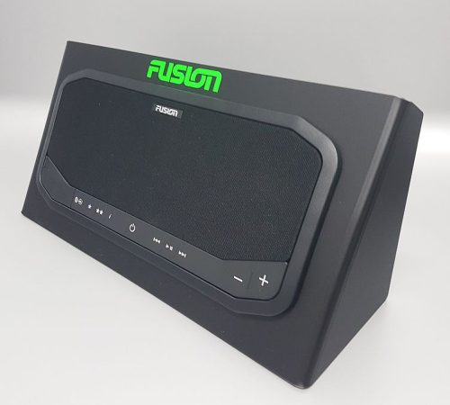 Black acrylic speaker housing for display purposes