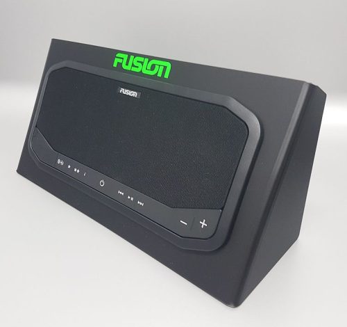 Black acrylic speaker housing for display purposes