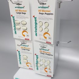 Opal acrylic product display unit with metal hooks for displaying product