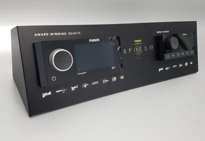 Black acrylic stereo/sound system housing