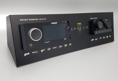 Black acrylic stereo/sound system housing