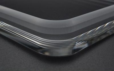 6mm radius finish cut from CNC, as cut and flame polished edge finishes