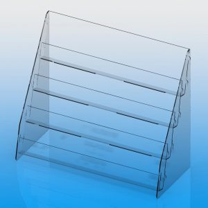 4 Tier Greeting Card Display Stand made in transparent plastic, flatpack/collapsable design. 4 Tier Greeting Card Display Stand made in transparent plastic, flatpack/collapsable design.